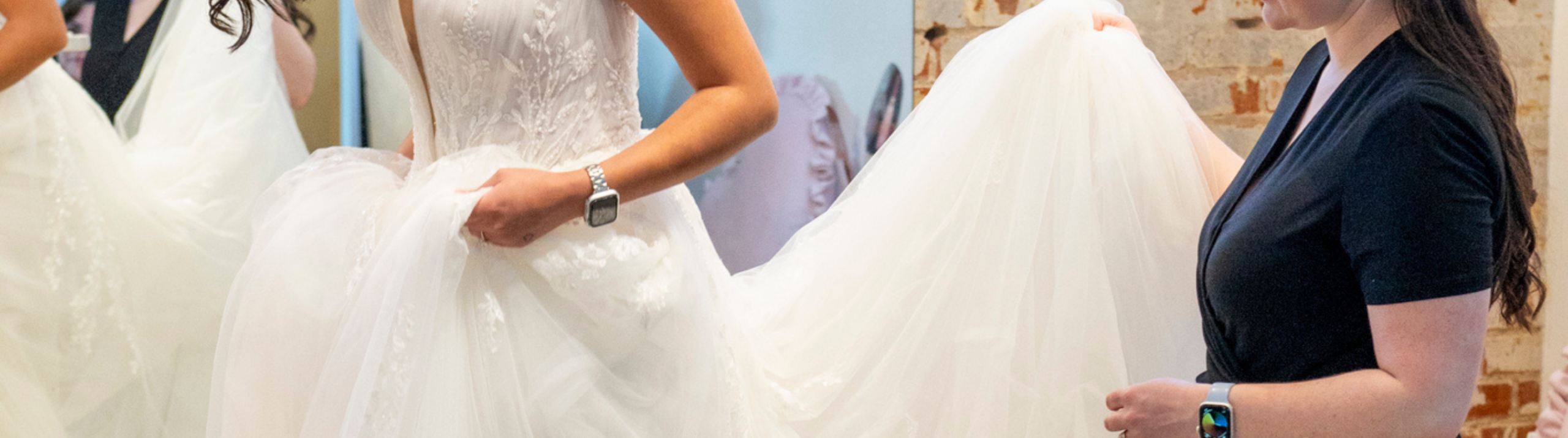 Bride arriving for a private bridal appointment at Bliss Bridal Salon in Fort Worth