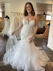 Beaded Lace Horsehair Mermaid Wedding Dress Bridal Shop Fort Worth Haley Mai Bridal