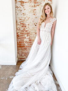 Christine Morilee Wedding Dress 5926 Illusion neckline lace A-line
