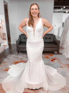 Justin Alexander Cora 88202 Deep Plunge Chiffon gussets lace applique wedding dress bridal gown