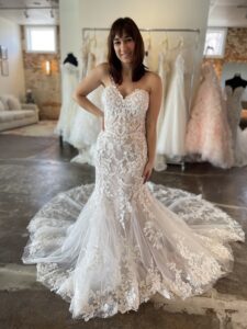 Morilee 1207 Haven fit n flare lace applique wedding dress 3-D lace in fort worth bridal shop