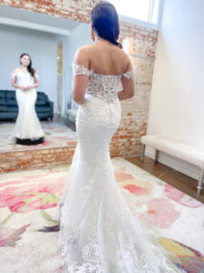 Haley Mai Bridal lace off the shoulder slim fit n flare wedding dress