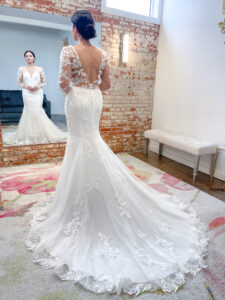 Stella York 7420 Lace long sleeve fit and flare wedding dress