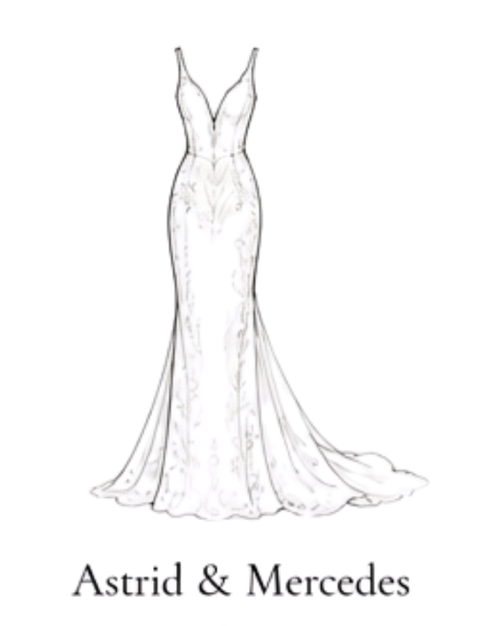Astrid and Mercedes gown sketch