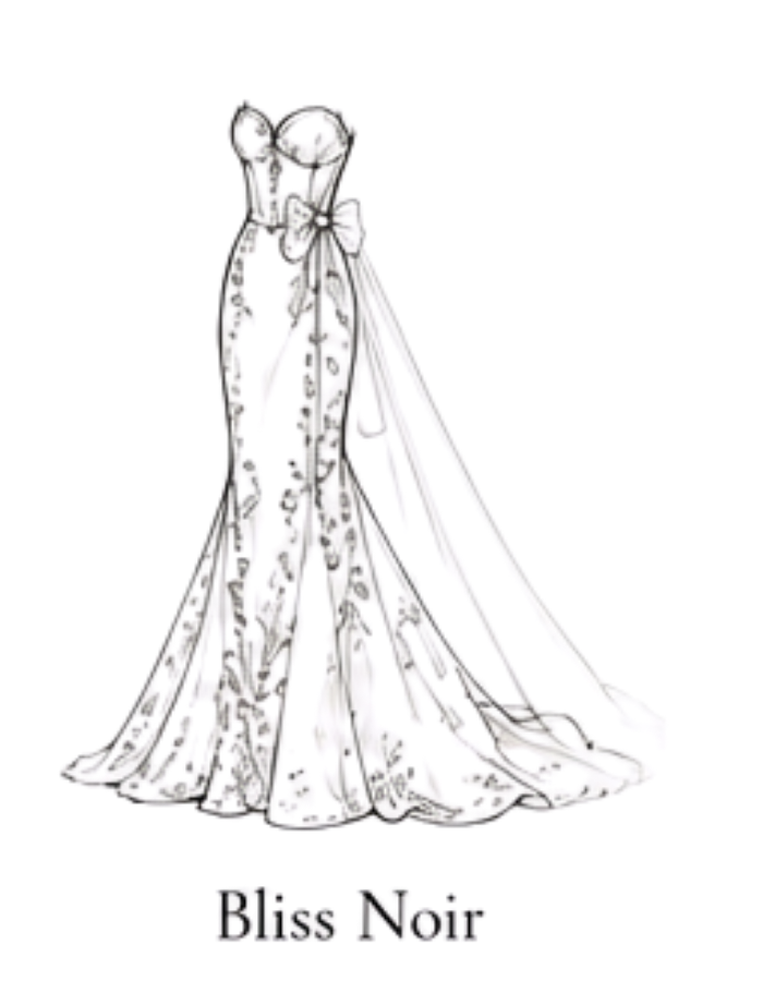 Bliss Noir gown sketch