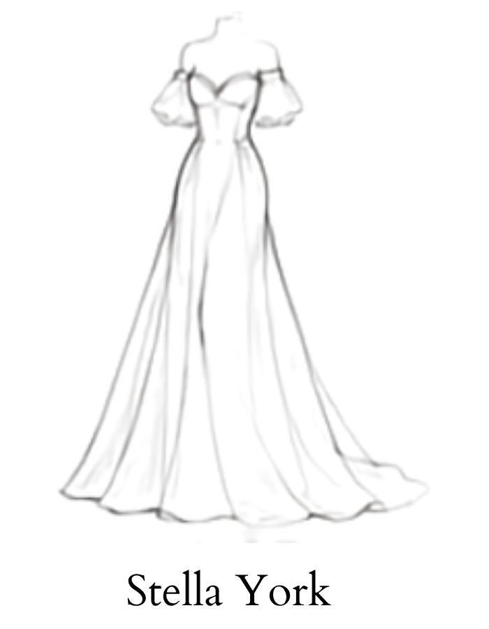 Stella York gown sketch