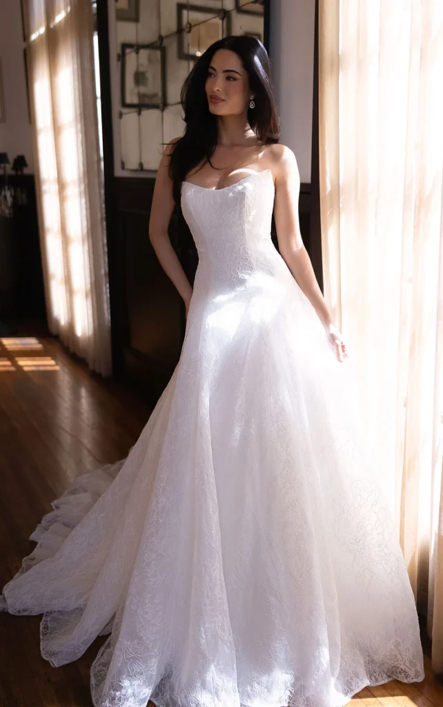 Timeless Corded Lace A-Line Wedding Dress | Bliss Bridal